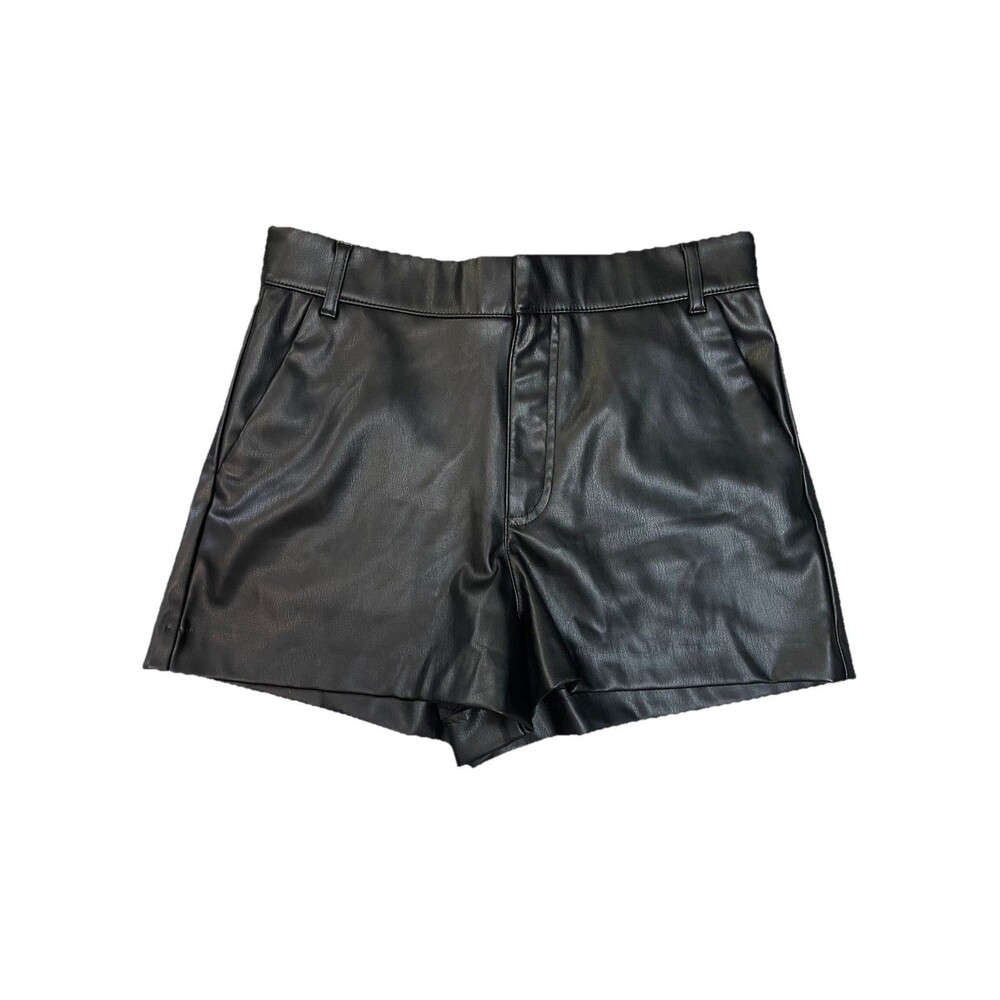Zara Women's Small Faux Leather  High Rise Shorts
